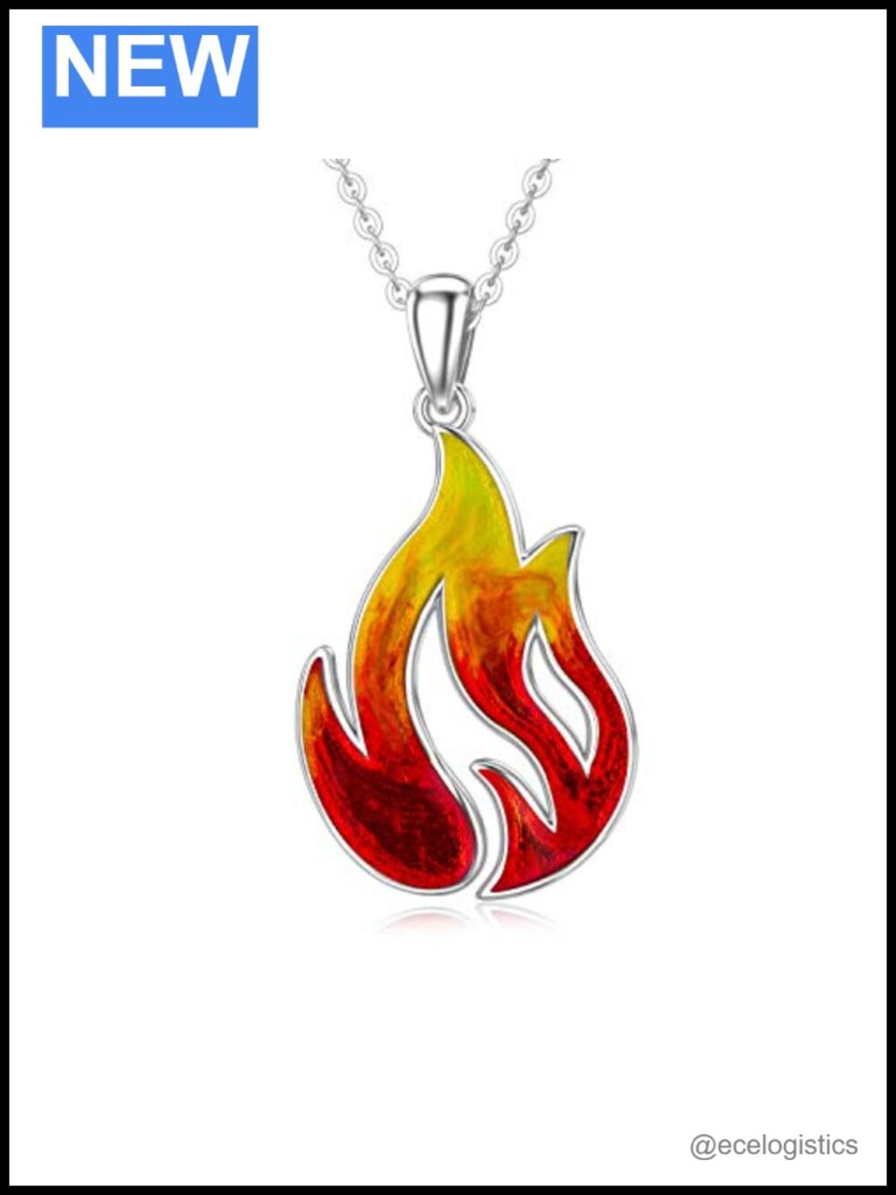 PELOVNY 925 Sterling Silver Flame Pendant Necklace Charm Jewelry Gift for Women